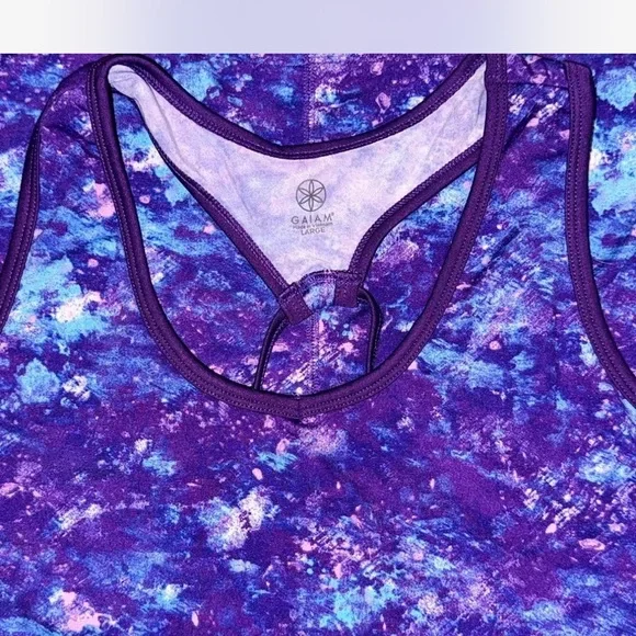 Like New GAIAM Purple and Blue Women's Tank Top - Picture 3 of 3